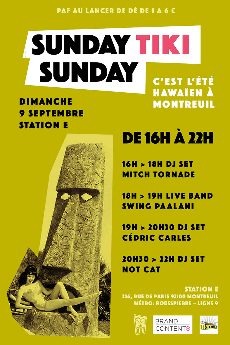 sunday tiki sunday evenement montreuil affiche brand contente graphisme print