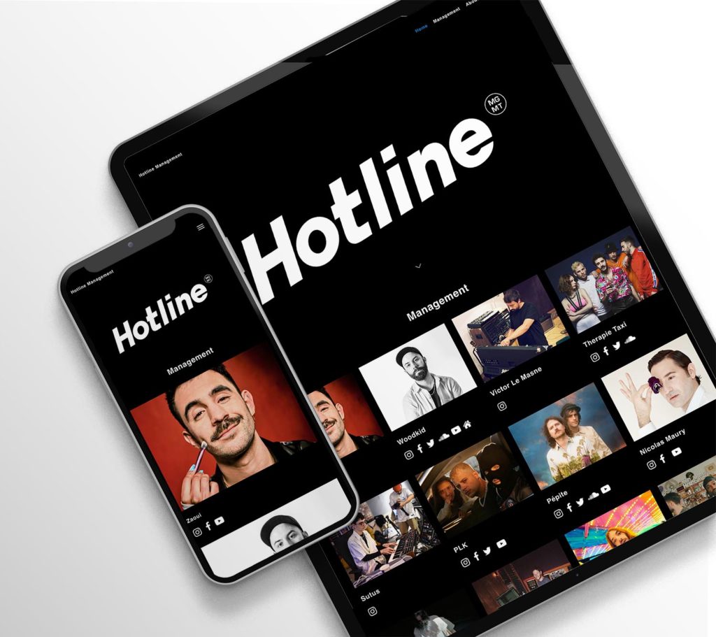 site internet web one page dynamique responsive hotline management dev web design julie Politi